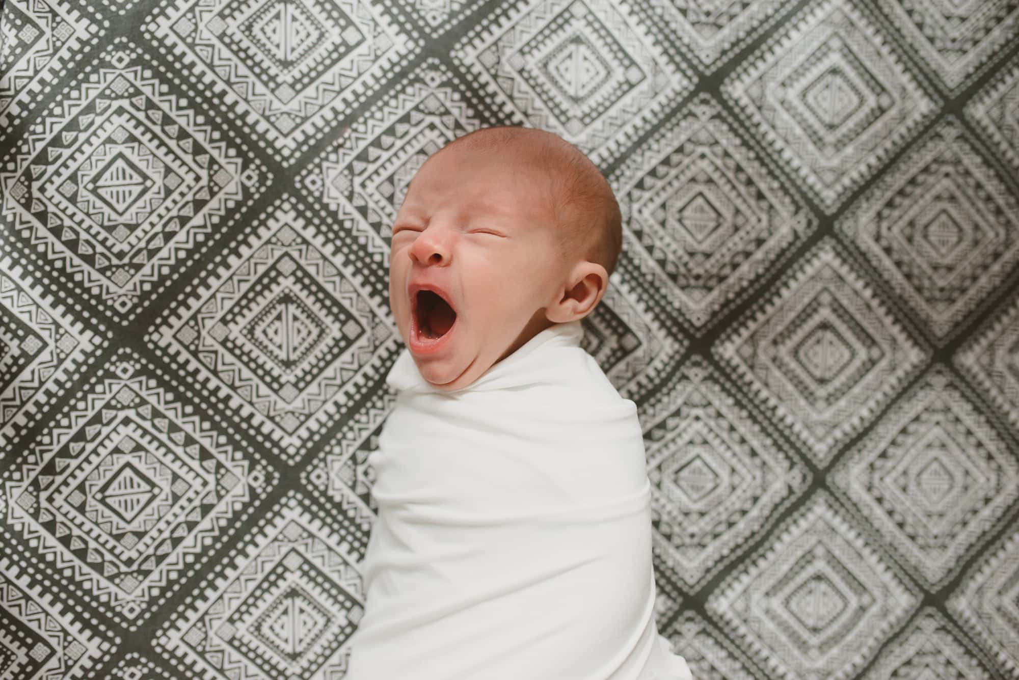 baby yawn caught by vancouver newborn photographer